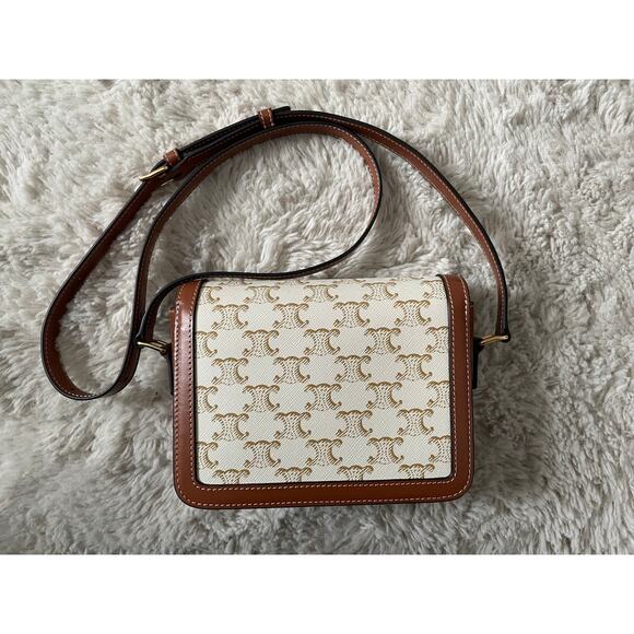 CELINE Teen Triomphe Bag in Triomphe Canvas and Calfskin - Picture 5 of 15